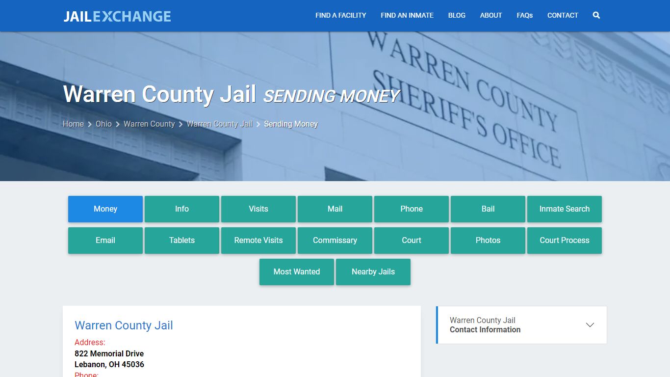 Send Money to Inmate - Warren County Jail, OH - Jail Exchange